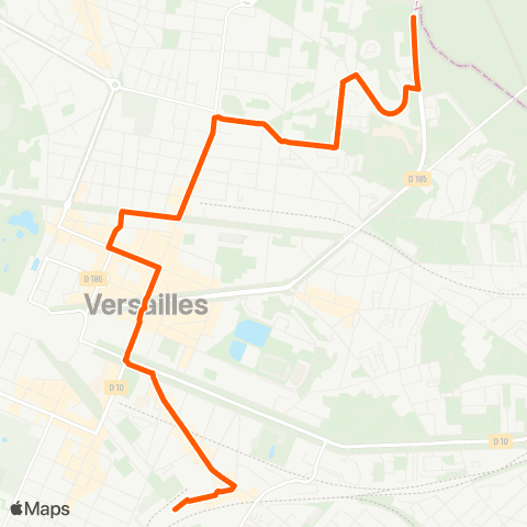 Île-de-France Mobilités Gare rout. de Versailles Chantiers - Quai F <>︎ Pershing map