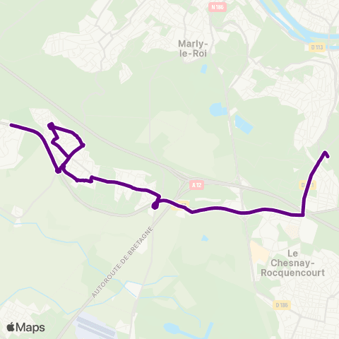Île-de-France Mobilités Lycée Pierre Corneille <>︎ Tuilerie Bignon map