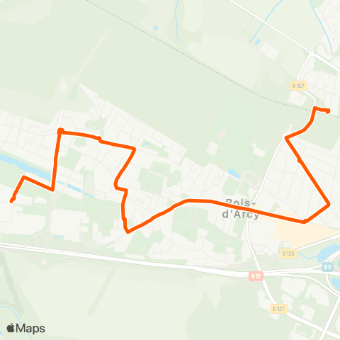 Île-de-France Mobilités Gare de Fontenay-le-Fleury <>︎ Méliès - Croix Bonnet map