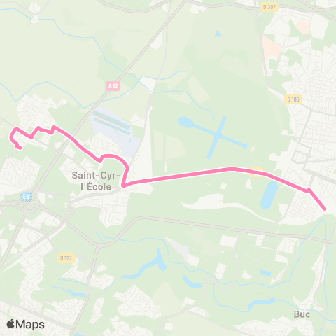 Île-de-France Mobilités Gare de Fontenay-le-Fleury <>︎ Gare rout. de Versailles Chantiers - Quai K map
