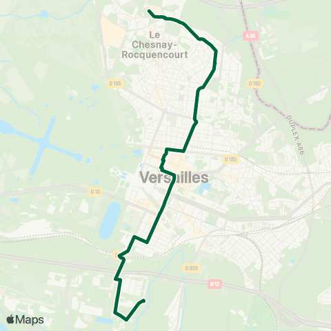 Île-de-France Mobilités Satory <>︎ Hôp. André Mignot - Accueil map