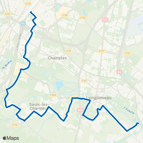 Île-de-France Mobilités Gare de Gravigny Balizy <>︎ Massy - Palaiseau RER map