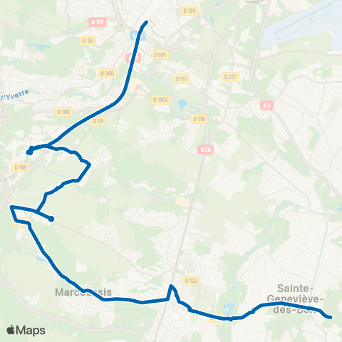 Île-de-France Mobilités Gare de Massy - Palaiseau <>︎ Piscine map