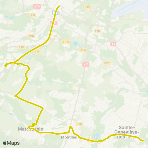 Île-de-France Mobilités Gare de Massy - Palaiseau <>︎ Piscine map