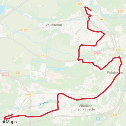 Île-de-France Mobilités Gare d'Orsay-Ville <>︎ Gare d'Igny map