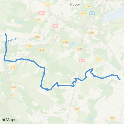 Île-de-France Mobilités Gare d'Épinay-s/-Orge <>︎ Gare du Guichet map