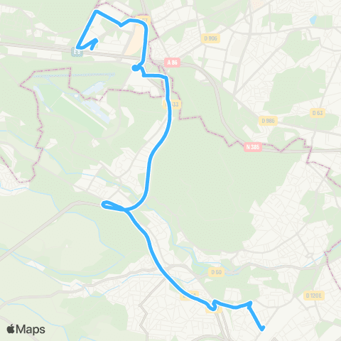 Île-de-France Mobilités Europe Sud <>︎ Gare de Massy - Palaiseau map