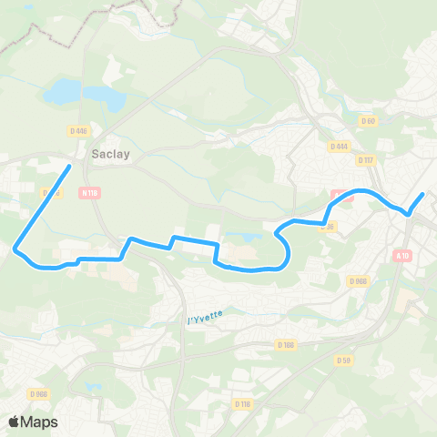 Île-de-France Mobilités Gare de Massy - Palaiseau <>︎ Christ de Saclay map