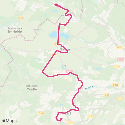 Île-de-France Mobilités Gare du Guichet <>︎ Campus Hec map