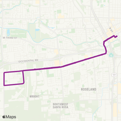 Santa Rosa CityBus Sebastopol Road map