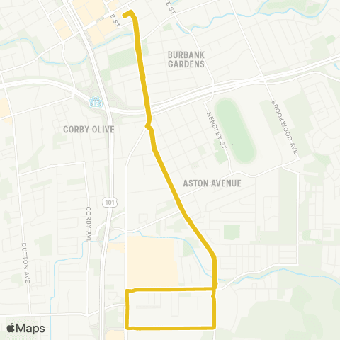 Santa Rosa CityBus Petaluma Hill Rd map