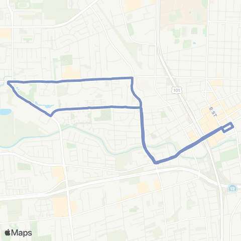 Santa Rosa CityBus West Ninth Street map