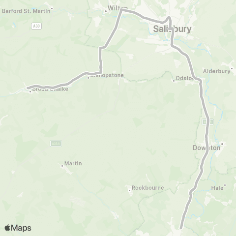 Salisbury Reds The Queens Head - Burgate School Layby map