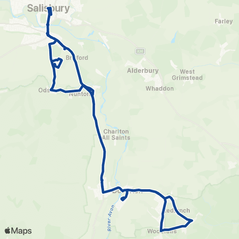 Salisbury Reds Cathedral Hotel - P&R map