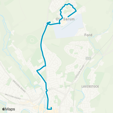 Salisbury Reds Castle Street - Partridge Way map