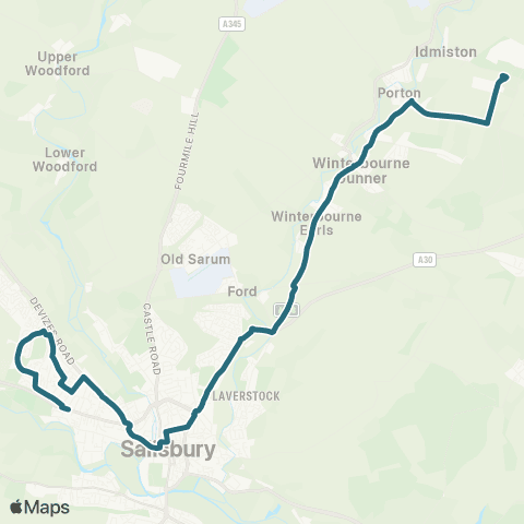 Salisbury Reds Porton Down Camp - Tesco map