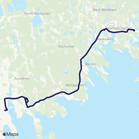 SRTA Wareham / New Bedford map