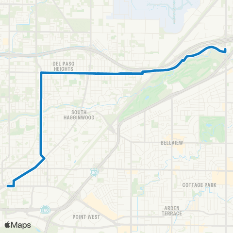SacRT Del Paso Heights map