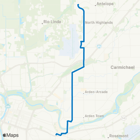 SacRT Fulton map