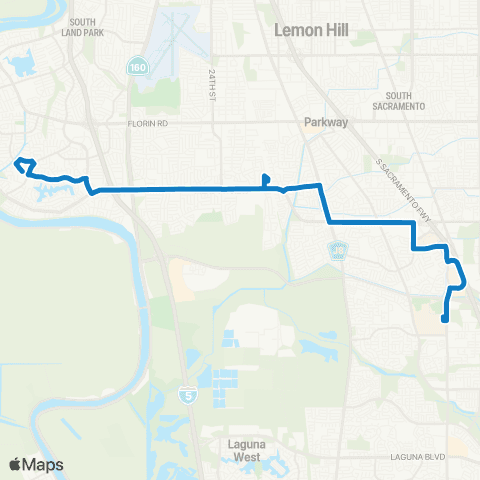 SacRT Meadowview map