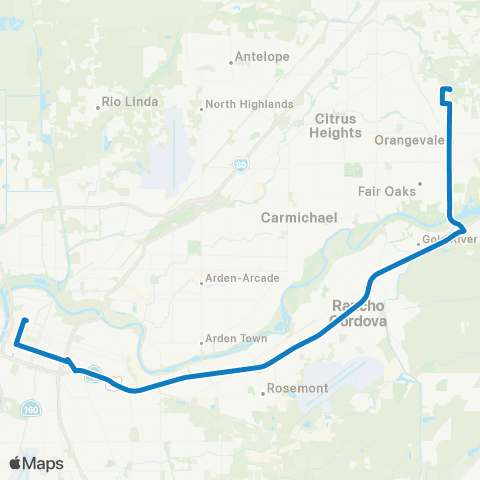 SacRT Hazel Express map
