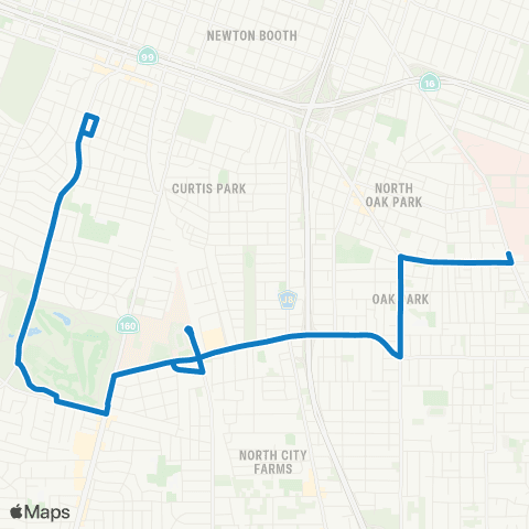SacRT 12th Ave - Sutterville Rd map