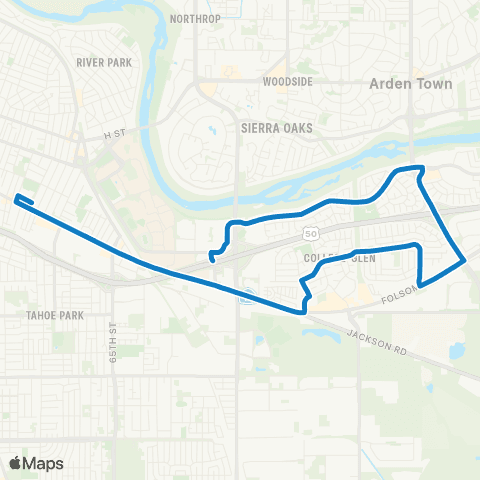 SacRT College Greens map