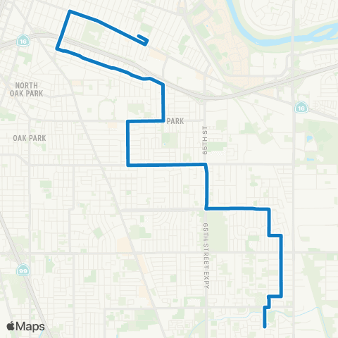 SacRT 14th Ave - 21st Ave map