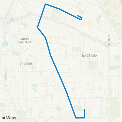 SacRT Fruitridge Rd - Stockton Blvd map