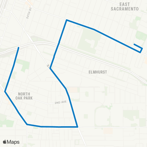 SacRT Broadway - Stockton Blvd map