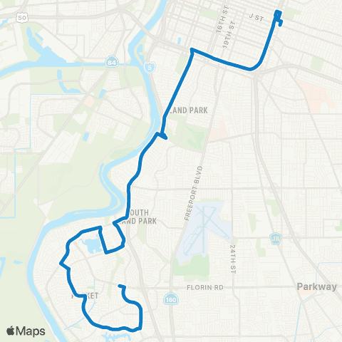 SacRT Gloria Dr - Rush River Dr map