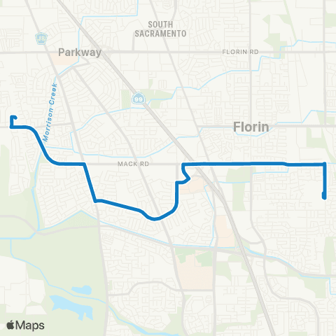 SacRT Elsie map