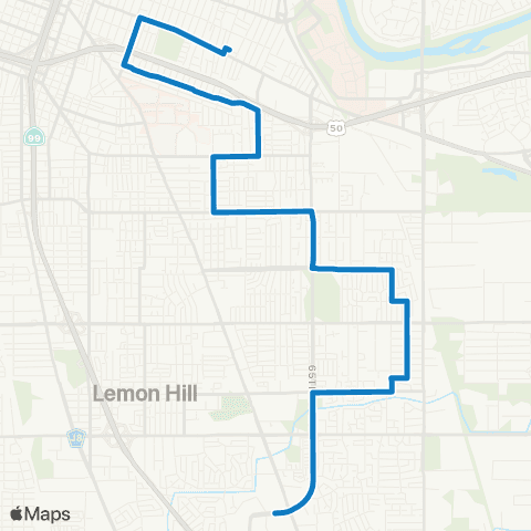 SacRT 14th Ave - Florin Towne map