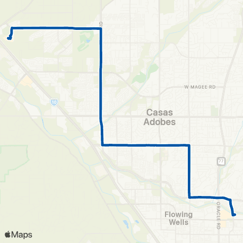 Sun Shuttle Thornydale / Orange Grove map