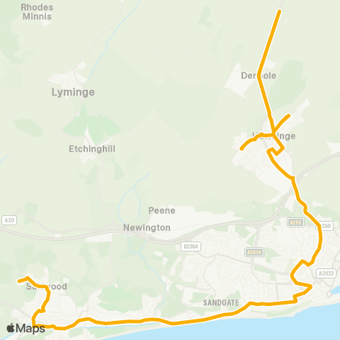 Stagecoach South East Roberts Corner - Brockhill Park School map