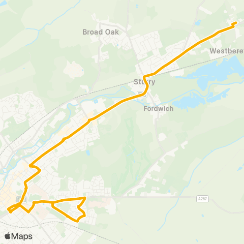 Stagecoach South East Ivy Lane - Spires Academy map