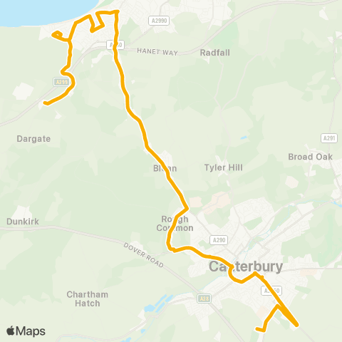 Stagecoach South East Plumpudding Ln - Simon Langton Boys' Sch Grounds map