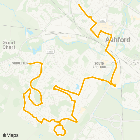 Stagecoach South East Bank Street - Bensted map