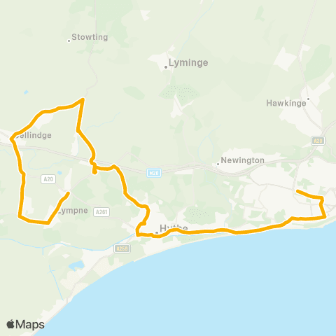 Stagecoach South East Harvey Grammar School - Stone Street map