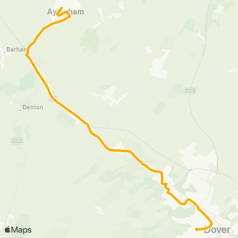 Stagecoach South East The Lydden Bell - Dover Boys' Grammar Sch map