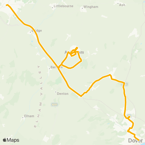 Stagecoach South East Dover Girls' Grammar Sch - Baptist Church map
