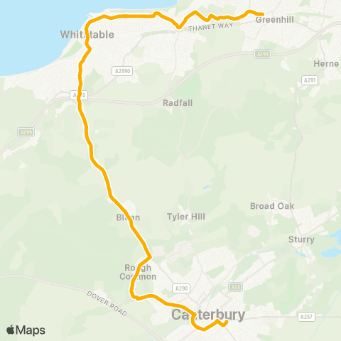 Stagecoach South East Russet Road - Tankerton Circus map