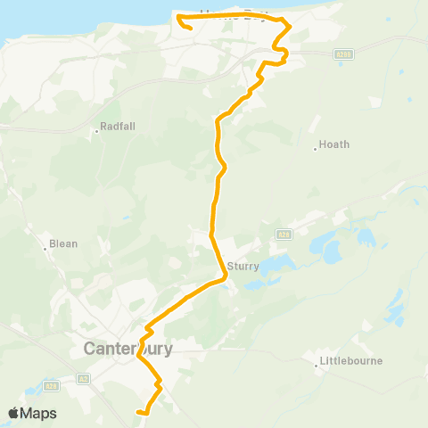 Stagecoach South East Fitzgerald Av - Simon Langton Boys' Sch Grounds map