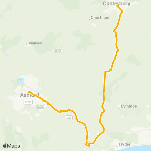 Stagecoach South East Bus Sta - Hythe Light Railway Sta map