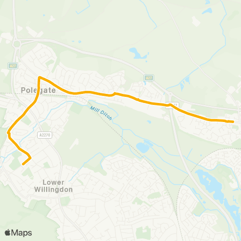 Stagecoach South East The Crossways - Willingdon Community Sch map