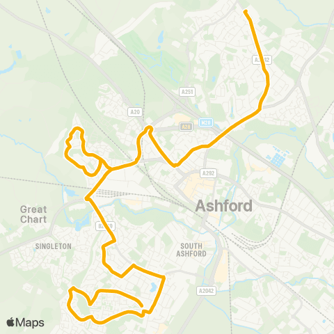 Stagecoach South East Sheldwich Close - Towers School map