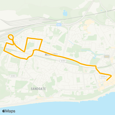 Stagecoach South East Cheriton Post Office - Bouverie Road map