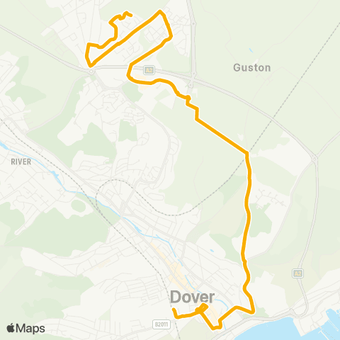 Stagecoach South East Downside Rd - Dover Priory Railway Sta map