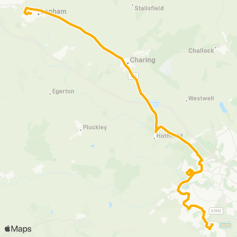 Stagecoach South East Tesco Park Farm - The Lenham School map