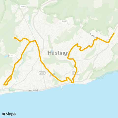 Stagecoach South East The St Leonards Academy - Pennine Rise map